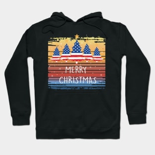 American Flag Christmas Lights Xmas Snowflakes Hoodie